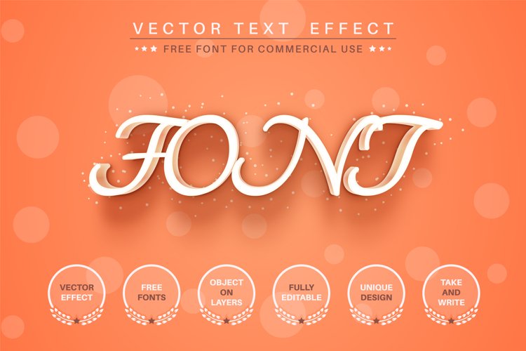 Orange - editable text effect, font style example image 1