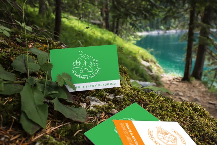 Business cards mockup 03 | Travel Mockup Collection Set 1 example image 1