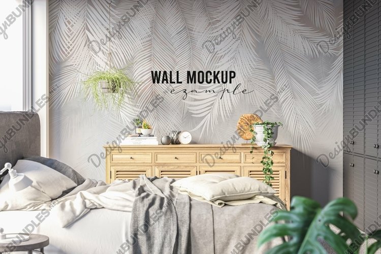 Wall mockup - Wallpaper mockup example image 1