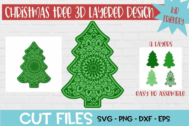 Christmas Tree Mandala 3d Layered Paper Craft