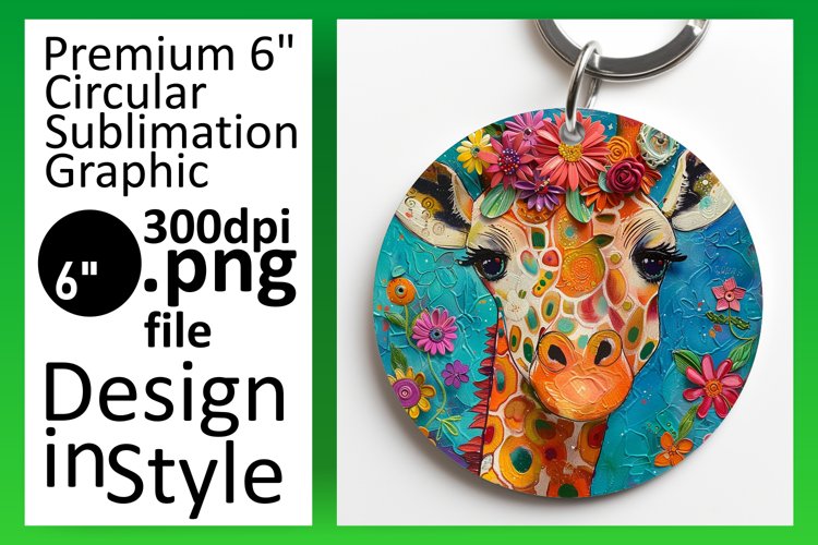 Spring Giraffe Round Design Sublimation Enthusiasts