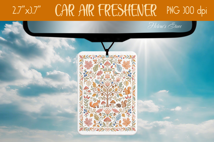 Fall Forest Animals Air Freshener Car sublimating design png