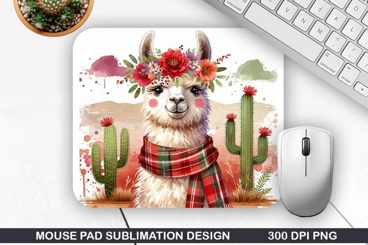 Llama Mouse Pad Sublimation, Animals Mouse Pad PNG Design