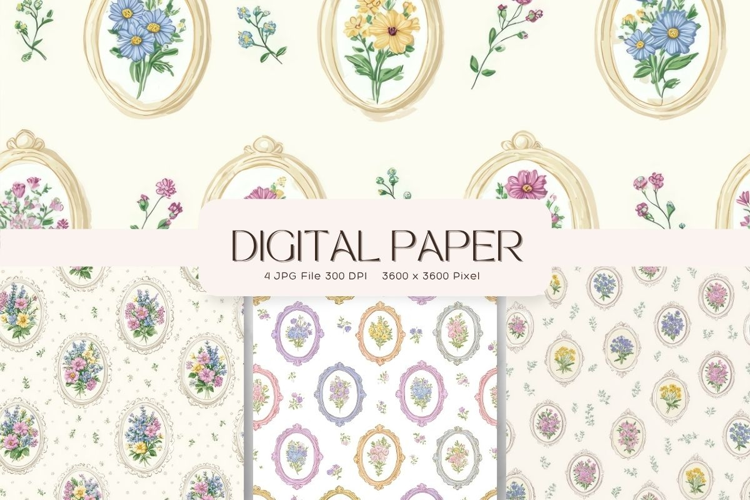 Cottagecore Background Vintage Flower Valentines Wallpaper