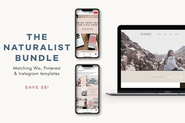 The Naturalist Bundle | Wix Website | Social Templates example image 1