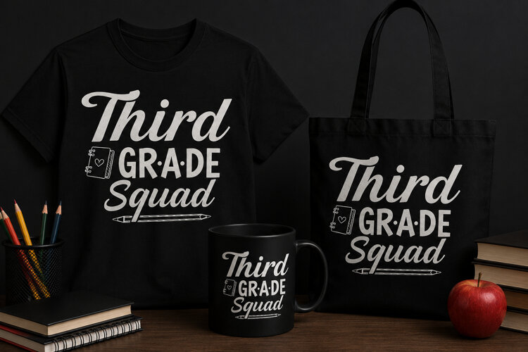 Third Grade Teacher PNG | Minimalist School Squad Design example image 1