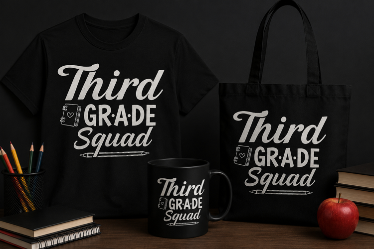 Third Grade Teacher PNG | Minimalist School Squad Design