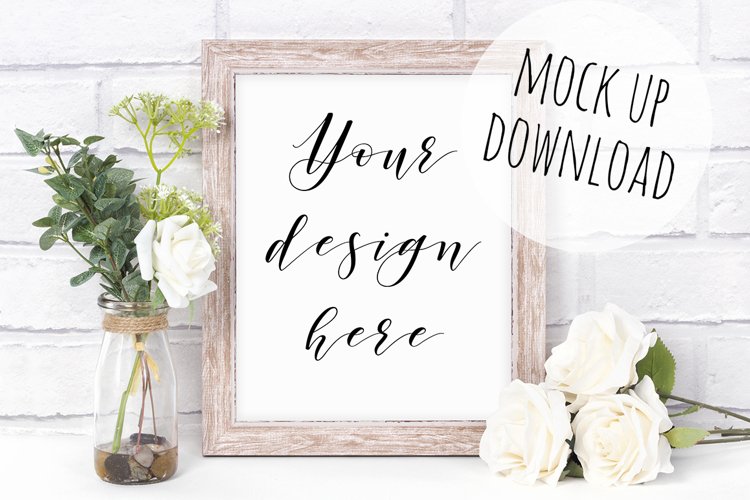 Wooden Frame Mockup Styled Photo example image 1