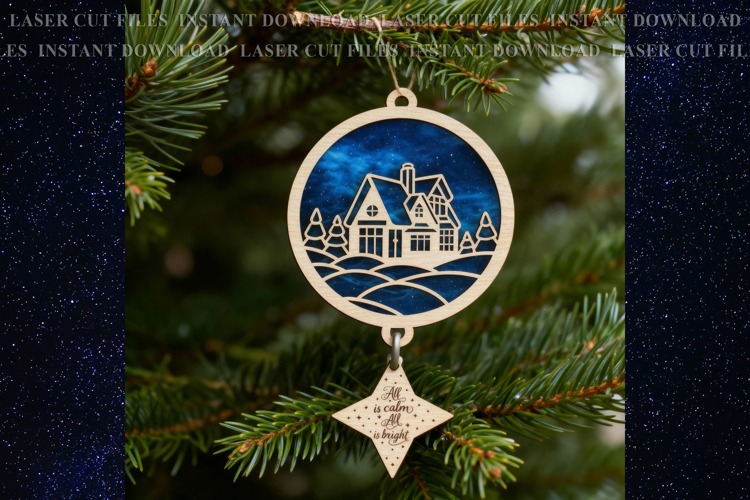 House words Christmas Suncatcher Ornament svg