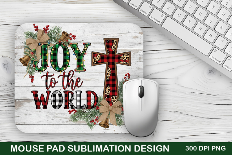 Joy To the World Mouse Pad Sublimation - Christmas Design