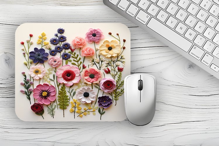 Watercolor 3d flowers Mousepad, flowers Mousepad Sublimation example image 1