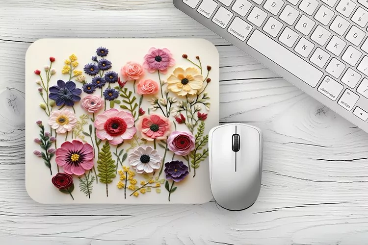 Watercolor 3d flowers Mousepad, flowers Mousepad Sublimation