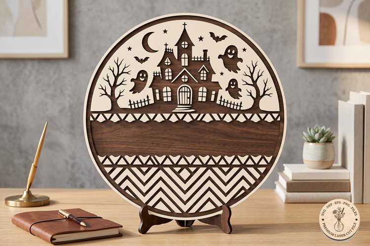 Halloween Haunted House Sign SVG | Personalized Design