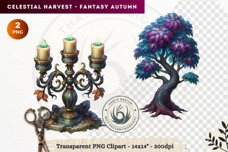 Autumn Fantasy Clipart PNG Celestial Steampunk Harvest