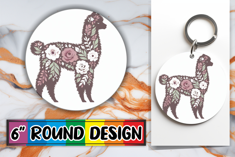 Whimsical Keychain Round Style, Flower Animals