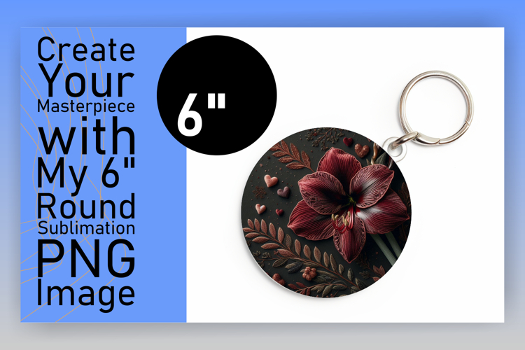 Charming Round Design for Sublimation , 3D Flower