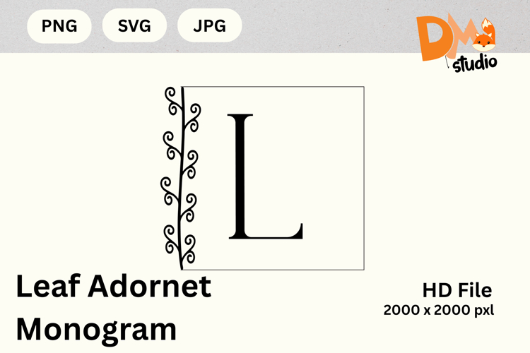 Leaf Monogram Svg Image 8