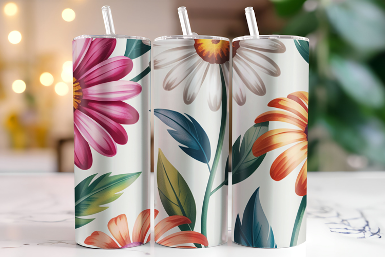Flowers Tumbler Wrap | Sublimation | Tumblers