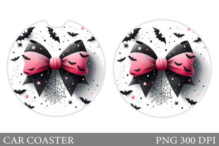 Halloween Bow Car Coaster. Halloween Car Coaster