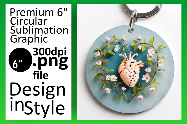Lovely Round Design for Keychains , 3D Heart