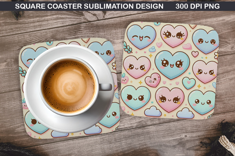 Valentine Coaster Sublimation, Valentine Coaster PNG Design