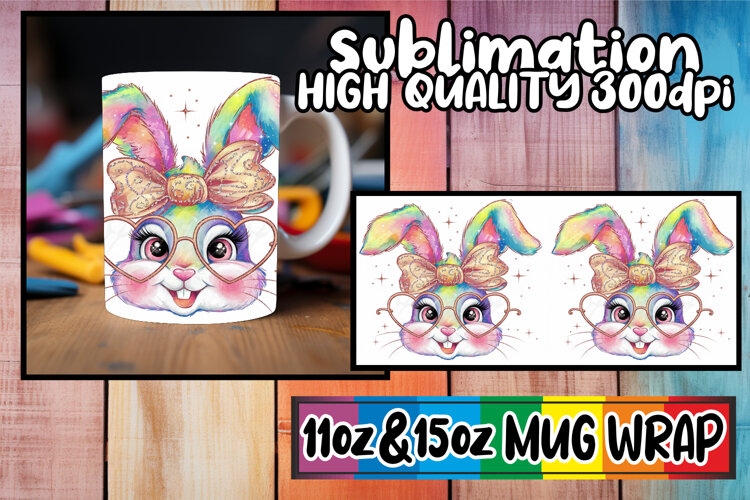 Enchanted evenings 11oz 15oz sublimation wrap, Easter Bunny example image 1