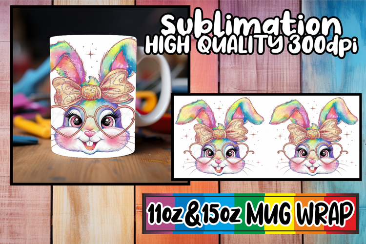 Enchanted evenings 11oz 15oz sublimation wrap, Easter Bunny