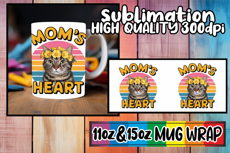 Perfect start sublimation 11oz 15oz mug wrap, Cat Lover
