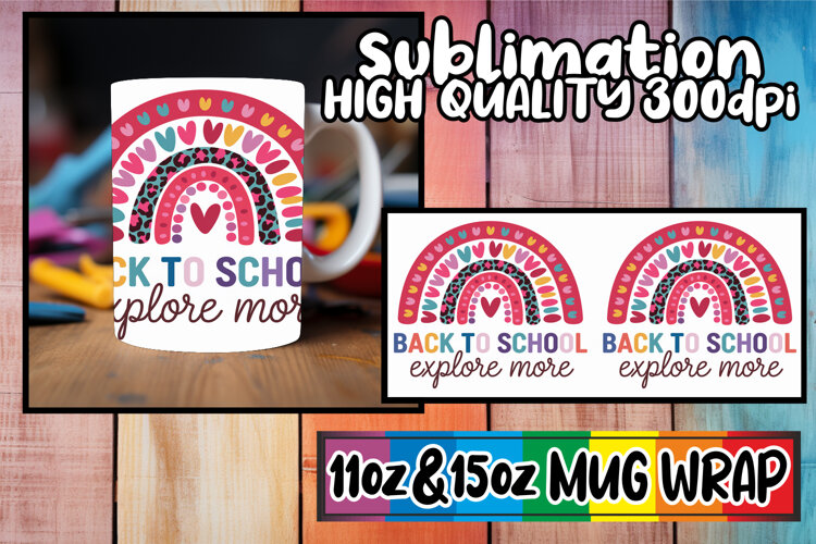 Whimsical nights 11oz 15oz sublimation wrap, Back To School example image 1