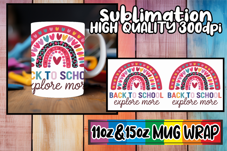 Whimsical nights 11oz 15oz sublimation wrap, Back To School