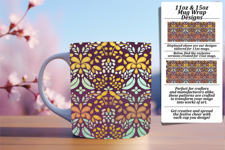 BEAUTY 15oz Mug Wrap PNG Design , Abstract Pattern