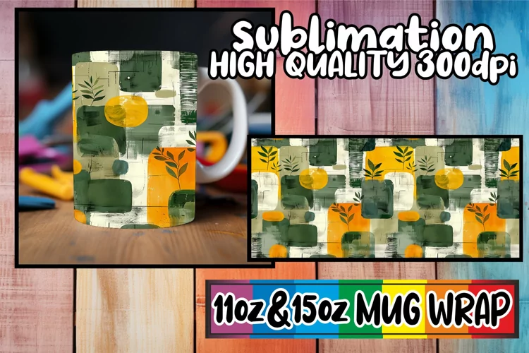 Spring Graffiti Mug Wrap Sublimation Art