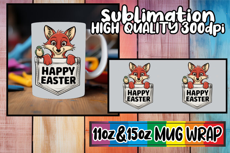 Joyous memories 11oz 15oz sublimation wrap, Easter Animals example image 1