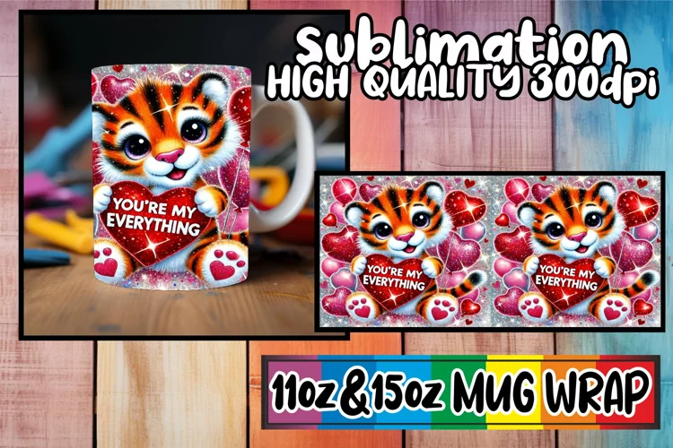 Serene days 11oz 15oz sublimation wrap, Valentines