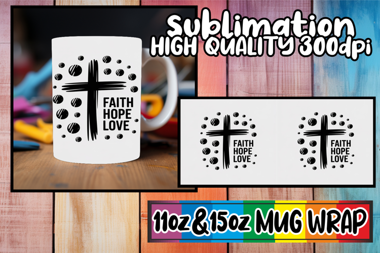 Vibrant escapes 11oz 15oz sublimation wrap, Christian Quotes
