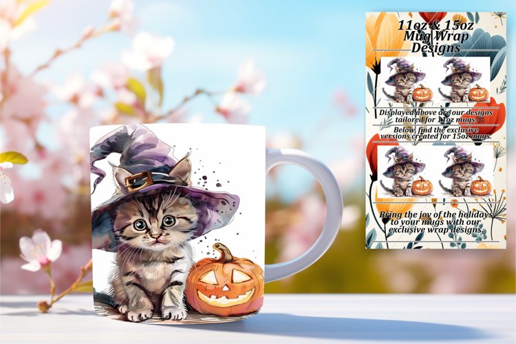 Spooky Pumpkin Animal Mug 11oz/15oz Wrap PNG