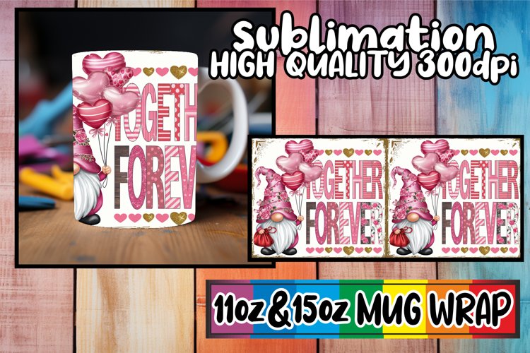 Whimsical evenings 11oz 15oz sublimation wrap, Valenines example image 1