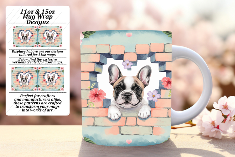 Fashionable 11oz Mug Wrap Png Artwork , Cute Dog