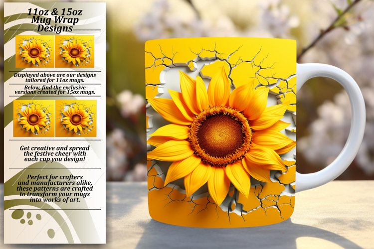 3D Spring Floral Wall Mug Wrap Charm example image 1