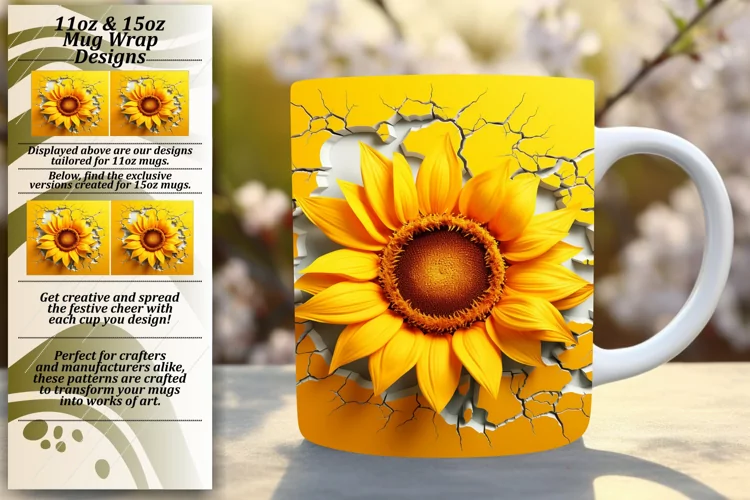 3D Spring Floral Wall Mug Wrap Charm