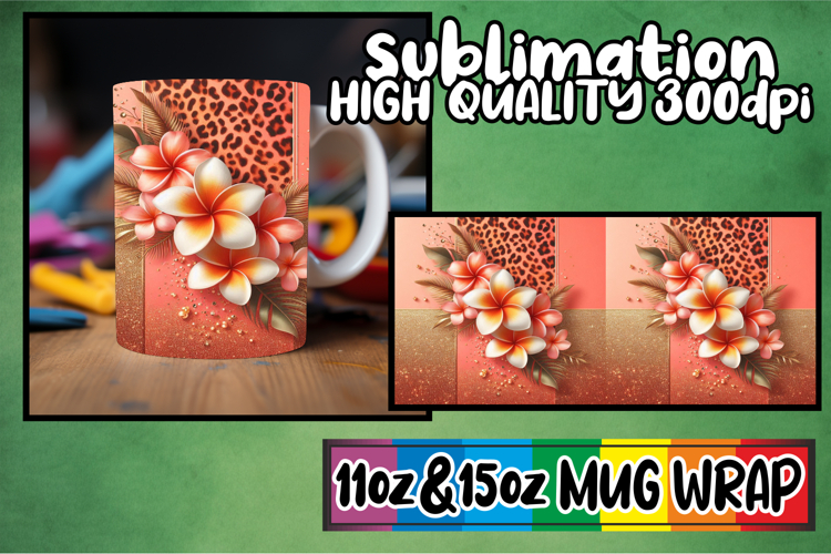 Blissful mornings 11oz 15oz sublimation wrap, Leopard Prints