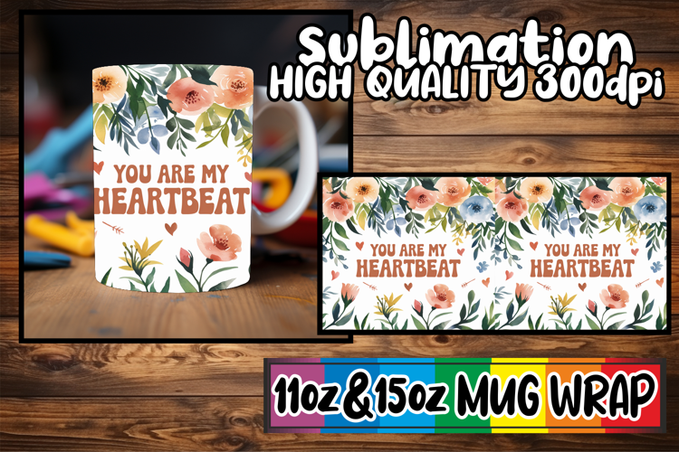 Cozy thoughts 11oz 15oz sublimation wrap, Flower Quote