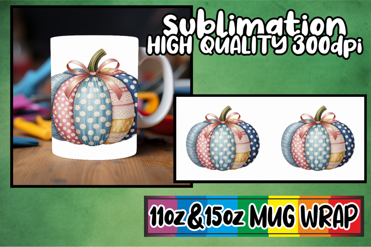 Whimsical views 11oz 15oz sublimation wrap, Pumpkin Watercol
