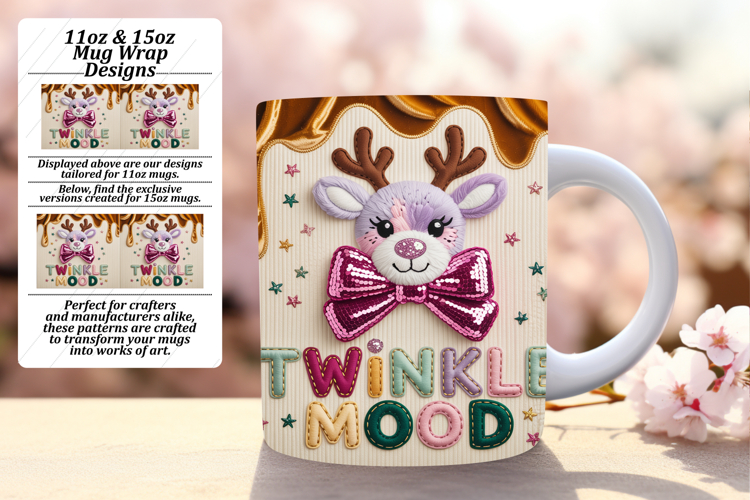 Vibrant 15oz Mug Wrap Png Template , Holiday