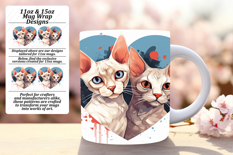 Playful 11oz Png Mug Wrap Template , Cute Cat