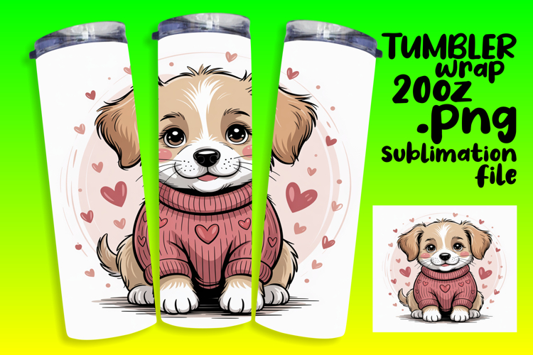 VIBRANT 20oz PNG Tumbler Wrap , Valenines Animals