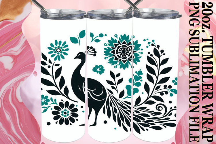 Joyful escapes 20oz tumbler wrap, Flower Animals