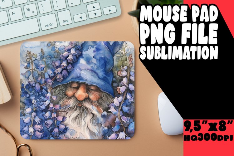 Summer Bloom Gnome Mouse Mat