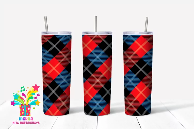 Buffalo Plaid Christmas Skinny tumbler Sublimation #4