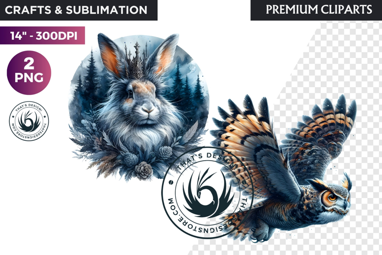 Watercolor Wild Animal Clipart, Forest Wildlife PNG